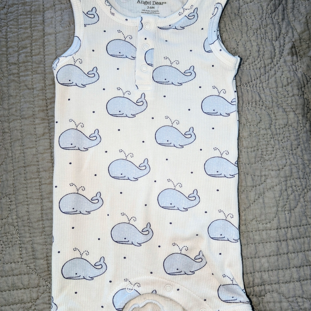 Angel Dear White and Blue Whale One Piece